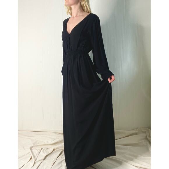 NATALIE MARTIN Black Long Sleeve Peasant Maxi Dress US MEDIUM/LARGE - Picture 4 of 14
